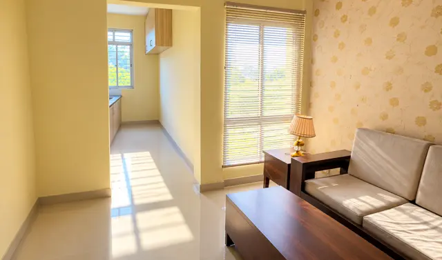 Narela G2-G6 DDA LIG flat ka living room aur kitchen